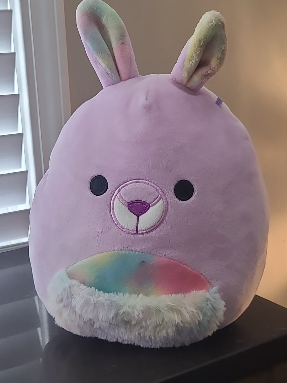 Squishmallows Purple Bunny Kiki The Kangaroo Plush Rainbow Belly 13 Inch Easter